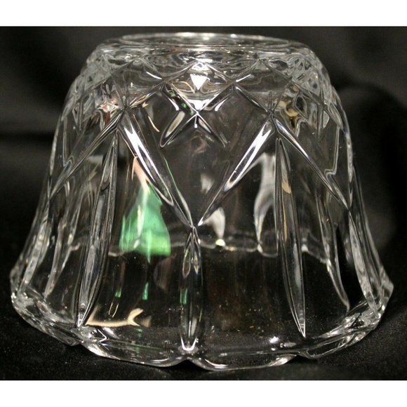 Clear Leaded Crystal Light Covers Star Pattern Molded 4" tall Shade Scallop - Picture 5 of 10